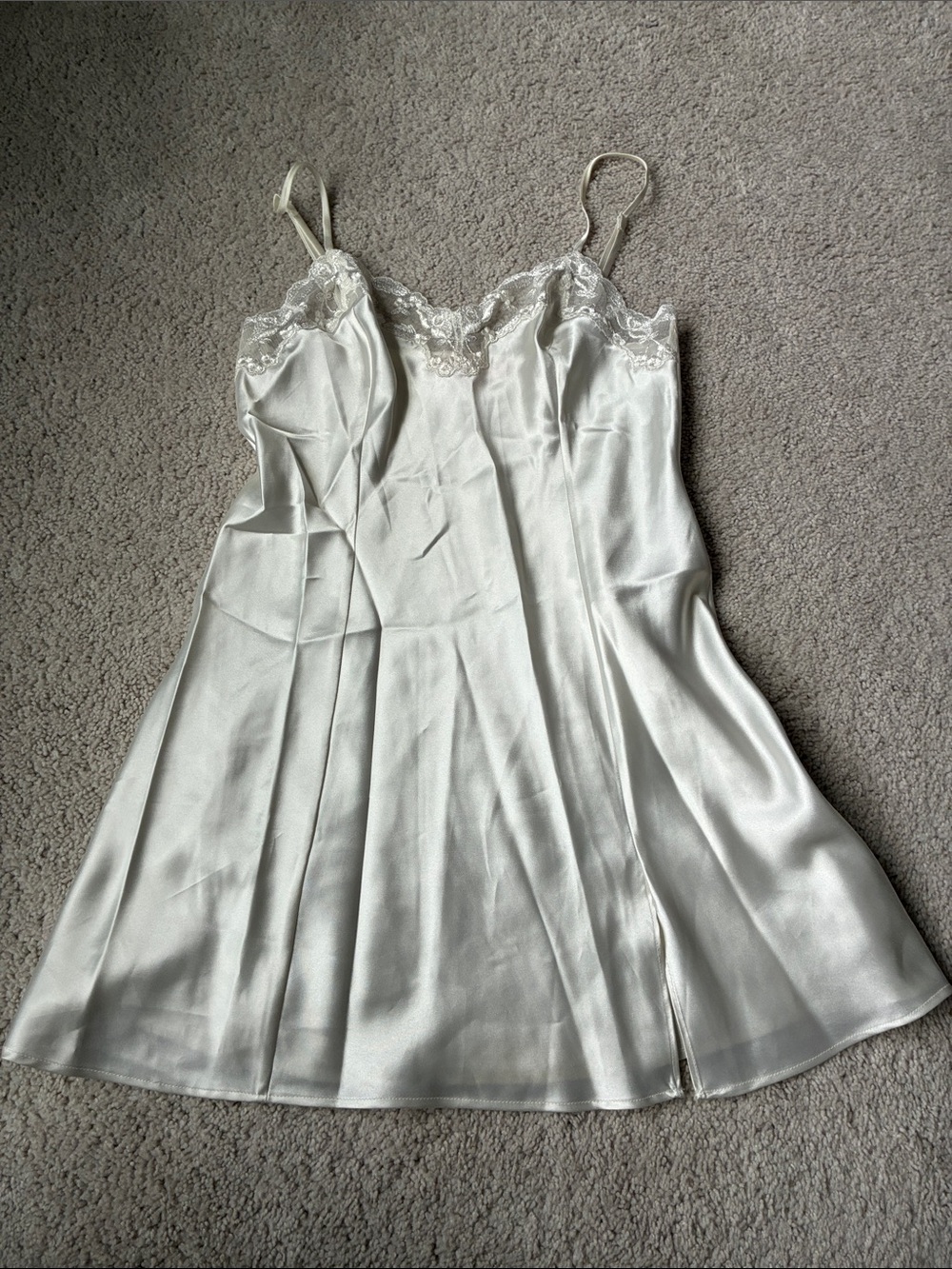 Victoria Secret white size XS Lace-Trim Slip Dress - White